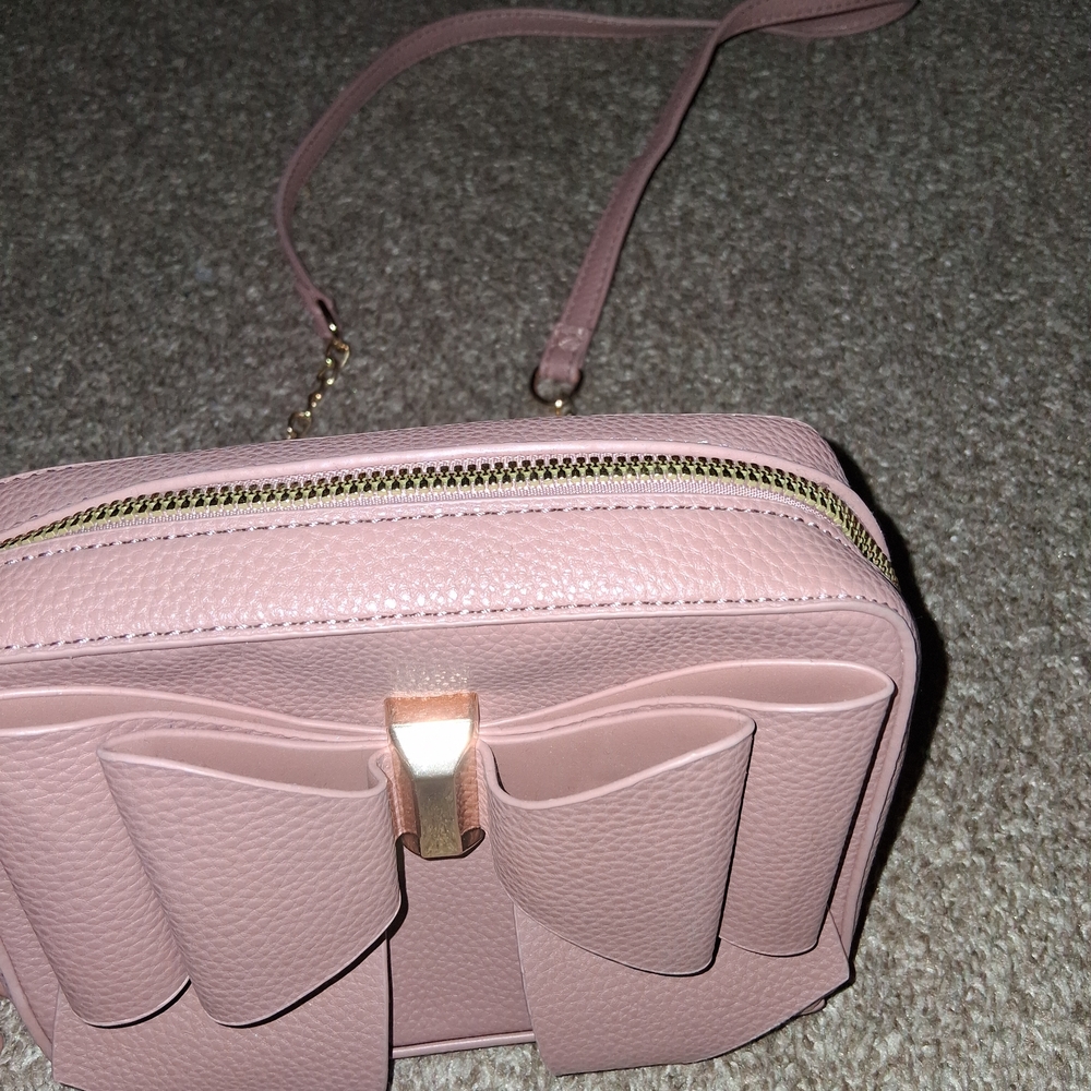 Charming Blush Bow Crossbody Bag